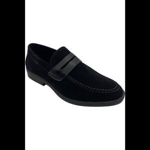 Men's Black Suede Slip-On Loafers